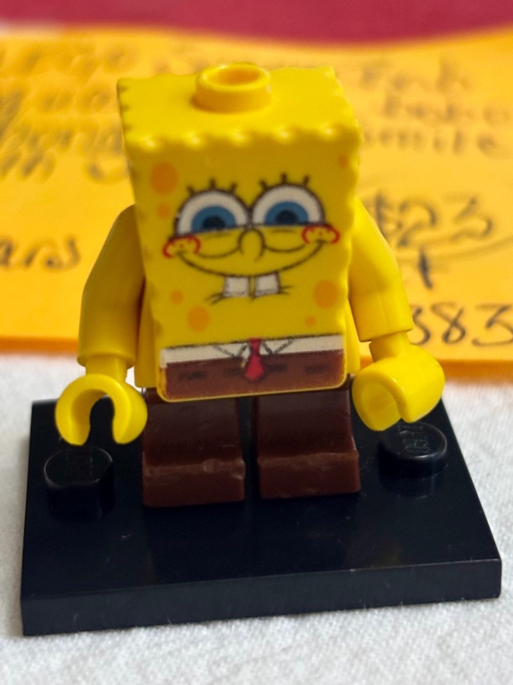 LEGO SpongeBob SquarePants "SpongeBob~ smile with squint" bob019 EUC!